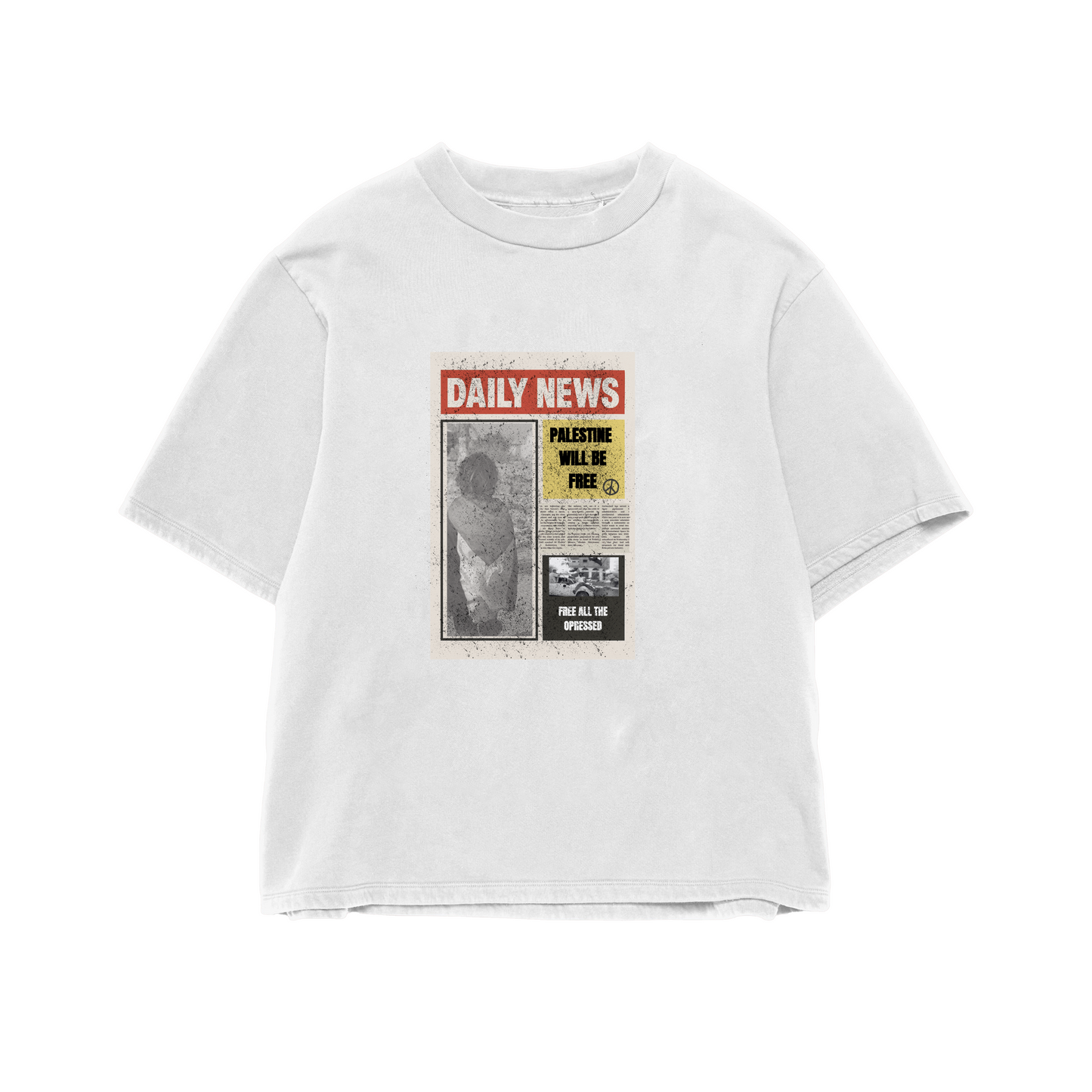 PLSTN Newspaper Tee  Oversize Tee