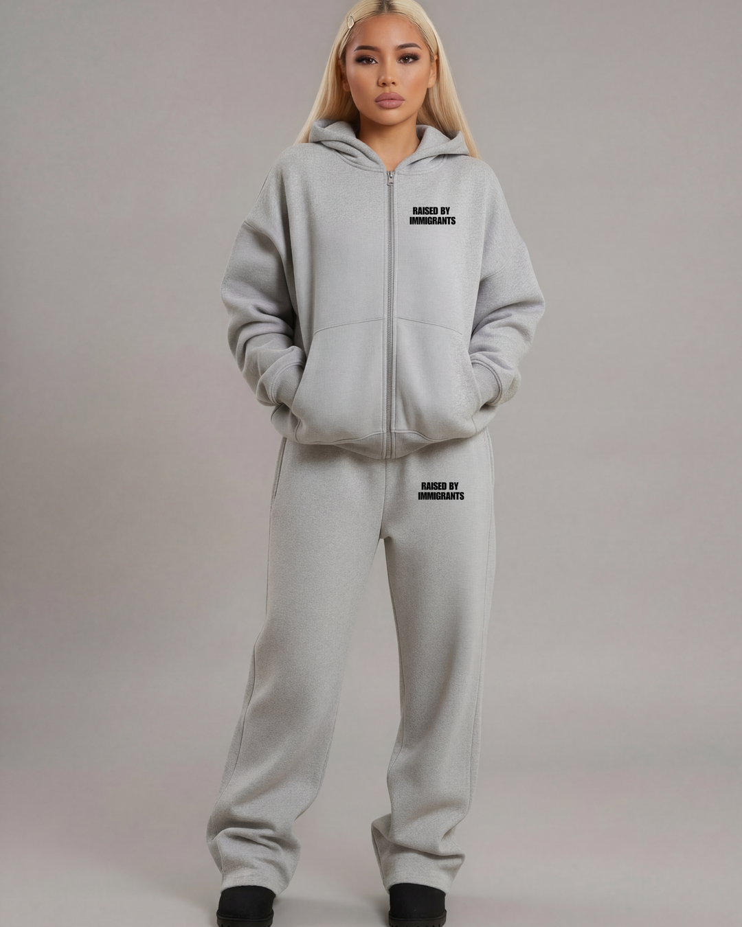 <tc>Raised By Immigrants Tracksuit Grey</tc>