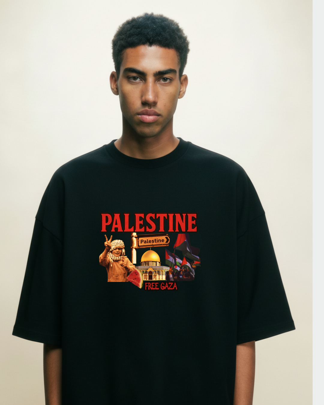 Palestine Vintage Oversized Shirt