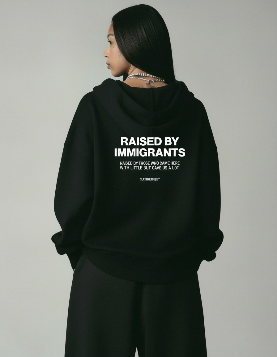 <tc>Raised By Immigrants Oversized Hoodie</tc>
